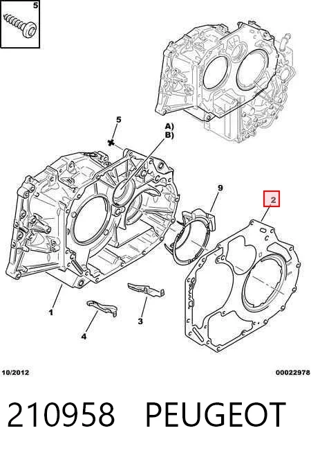 210958 Peugeot/Citroen Uszczelka miski automatycznej/mechanicznej skrzyni biegów