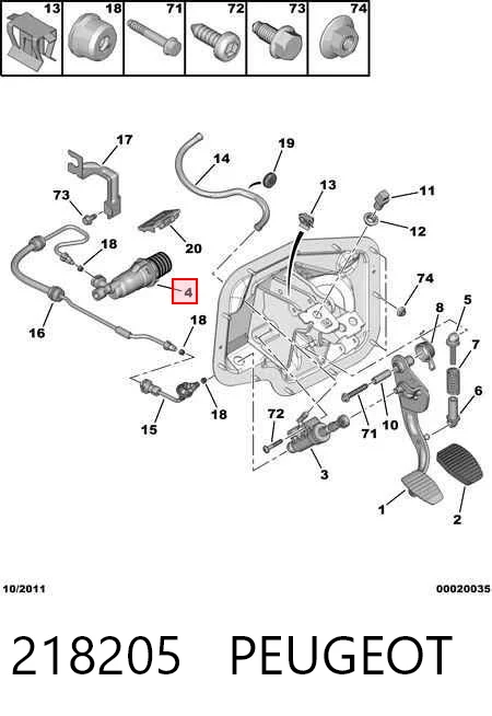 218205 Peugeot/Citroen Cylinder roboczy sprzęgła