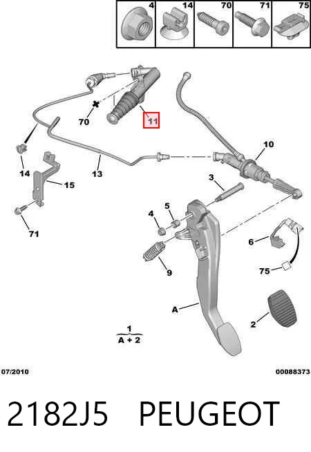 2182J5 Peugeot/Citroen Cylinder roboczy sprzęgła