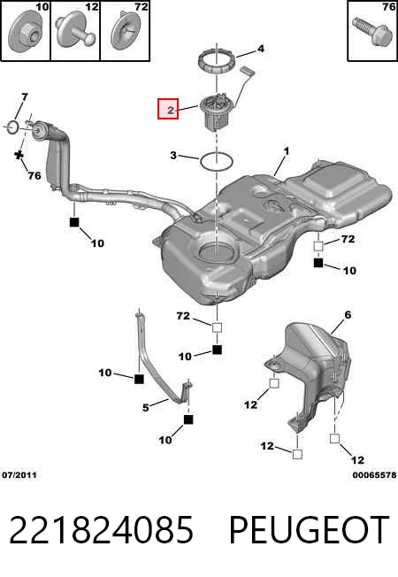 Do koszyka Moduł pompy paliwowej z czujnikiem poziomu paliwa Peugeot 308 I 4A, 4C