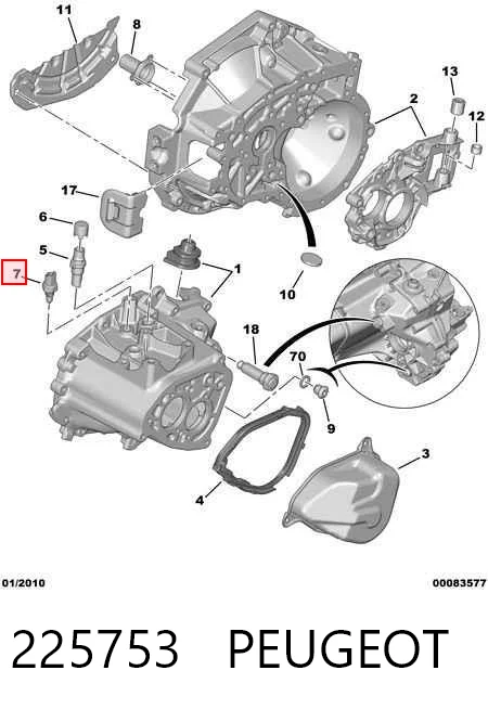 225753 Peugeot/Citroen Czujnik włączania światła cofania