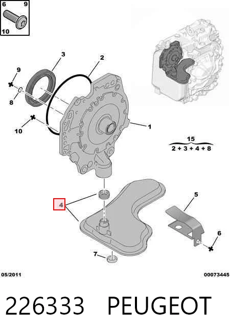 226333 Peugeot/Citroen Filtr automatycznej skrzyni biegów
