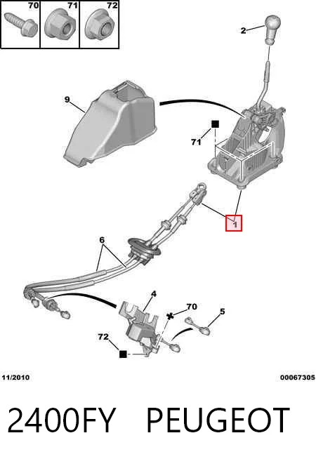 Mechanizm zmiany biegów (cięgno) do Peugeot 308 I 4A, 4C