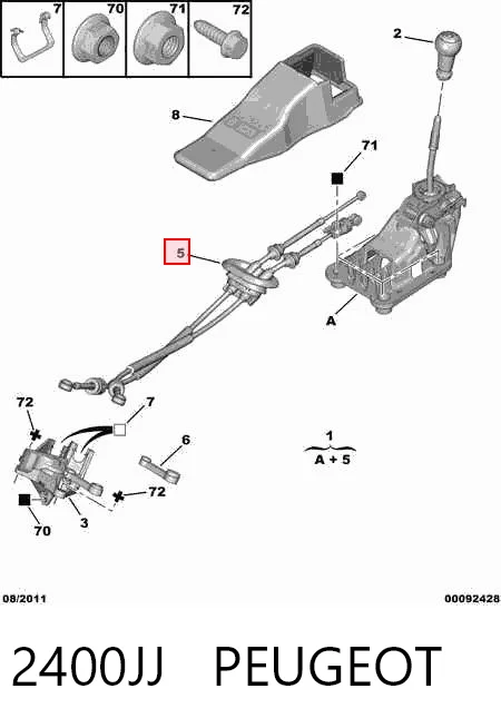Mechanizm zmiany biegów (cięgno) do Citroen C4 LC