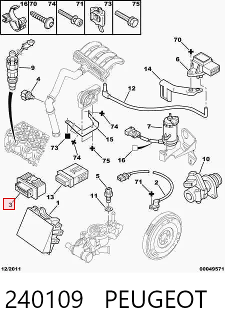 240109 Peugeot/Citroen Przekaźnik pompy paliwa elektrycznej