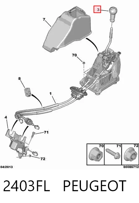  Tuleja mechanizmu zmiany biegów Peugeot Bipper 