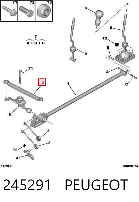 245291 Peugeot/Citroen Mechanizm - cięgno zmiany biegów