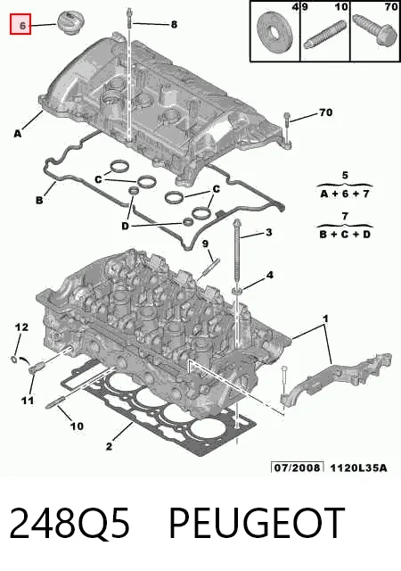 248Q5 Peugeot/Citroen Pokrywa zaworowa