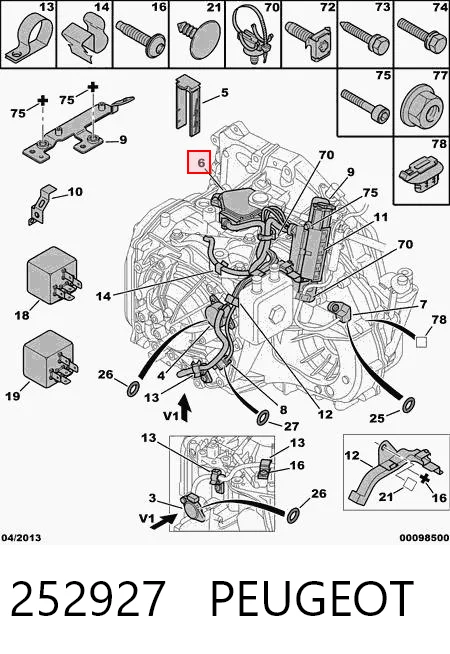 252927 Peugeot/Citroen Czujnik automatycznej skrzyni biegów