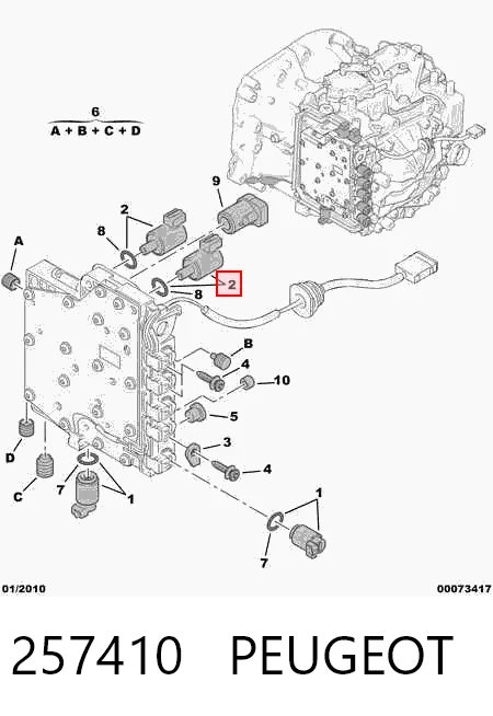 257410 Peugeot/Citroen Solenoid automatycznej skrzyni biegów