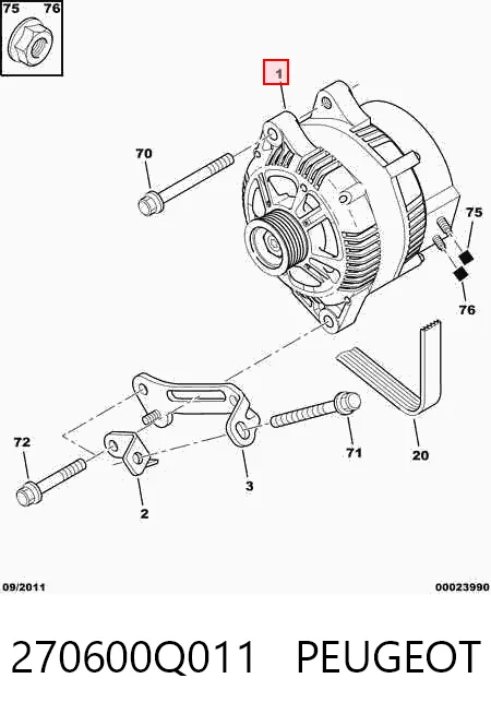 270600Q011 Peugeot/Citroen Alternator
