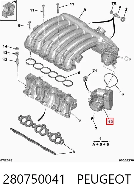 Przepustnica, komplet do Peugeot 406  8B
