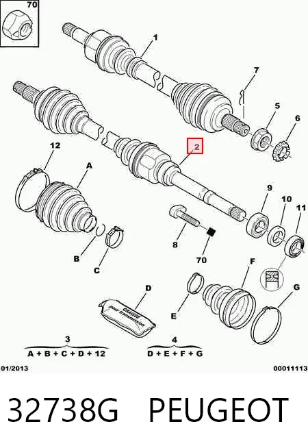 Półoś napędowa przednia prawa Citroen C5 I hatchback (DC) (2001 - 2004) cena, od 63,70 USD
