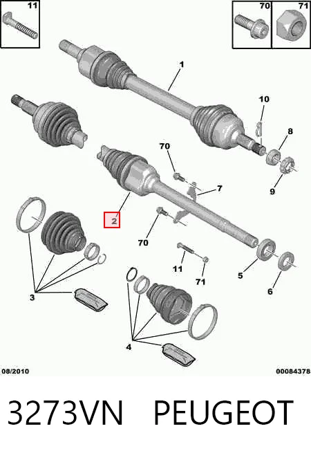  Półoś napędowa przednia prawa Audi 80 