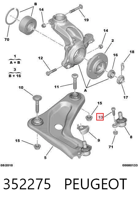 Śruba mocująca przegub kulowy do dźwigni Lemforder 42111
