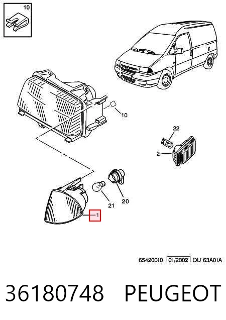 Do koszyka Kierunkowskaz prawy Peugeot Expert  224