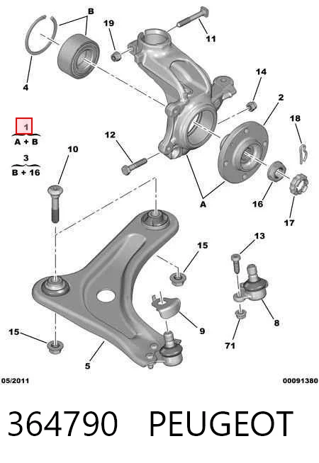 Do koszyka 364790 Opel Czop (zwrotnica) przedni prawy