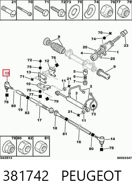 381742 Peugeot/Citroen Końcówka drążka kierowniczego zewnętrzna