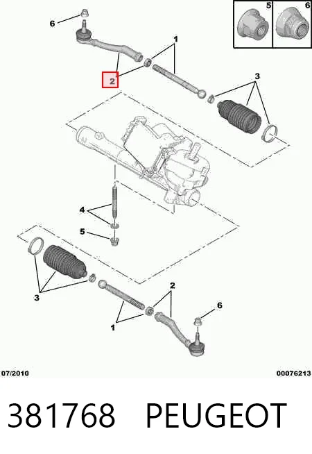 381768 Peugeot/Citroen Końcówka drążka kierowniczego zewnętrzna