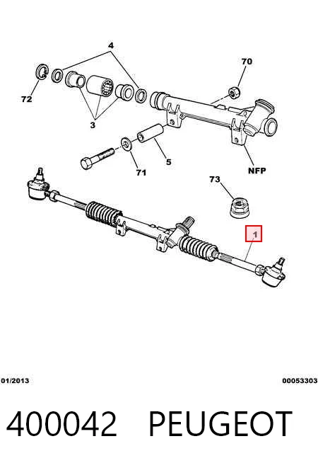 Listwa kierownicza (maglownica) do Peugeot 205 I 741A, C