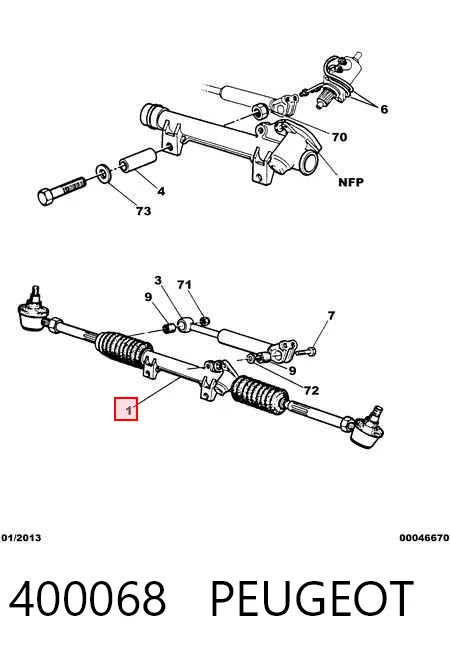 Do koszyka Listwa kierownicza (maglownica) Peugeot 205 II 20A, C