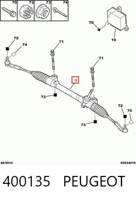 Listwa kierownicza (maglownica) Peugeot 107 hatchback (2005 - 2016) cena, od 132,33 USD