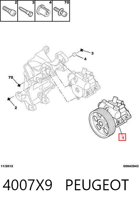 4007X9 Peugeot/Citroen Pompa wspomagania hydraulicznego kierownicy