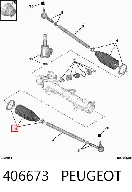 406673 Peugeot/Citroen Osłona mechanizmu kierowniczego (maglownicy)