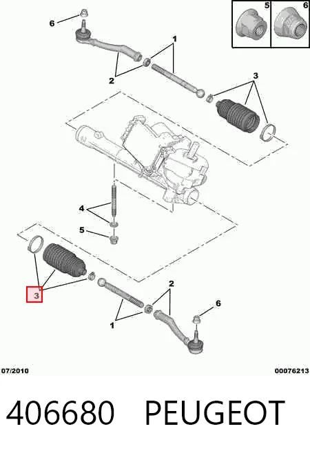 406680 Peugeot/Citroen Osłona mechanizmu kierowniczego (maglownicy)