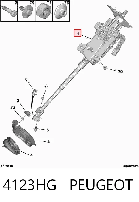 Kolumna (wał) kierownicza (kierownicy) do Citroen C4 GRAND PICASSO I UA