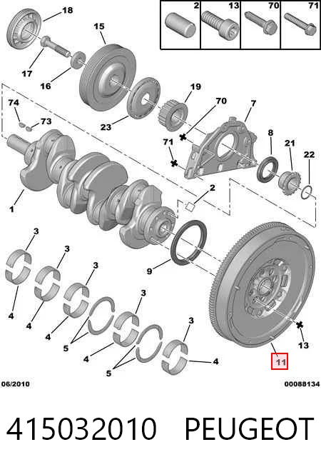 Do koszyka Koło zamachowe silnika Citroen C8  EA, EB