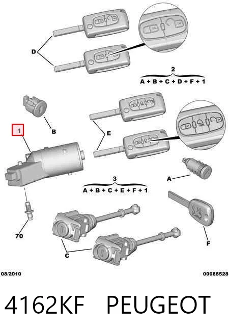 4162KF Peugeot/Citroen Stacyjka zapłonowa