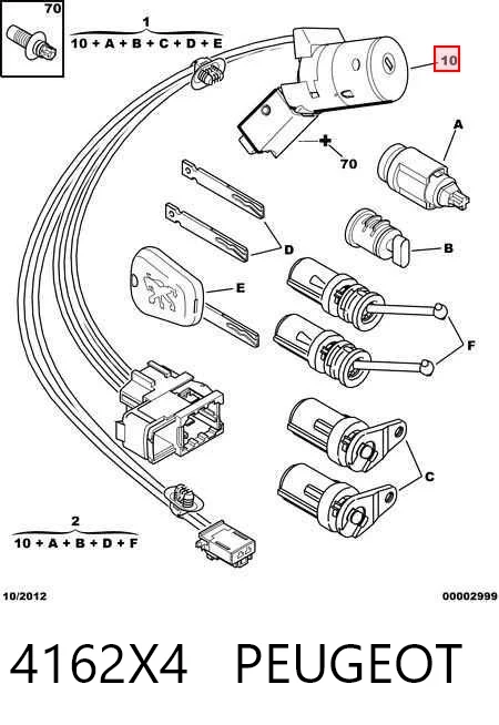Stacyjka zapłonowa Peugeot 307 hatchback (3A, 3C) (2000 - 2012) cena, od 85,25 USD