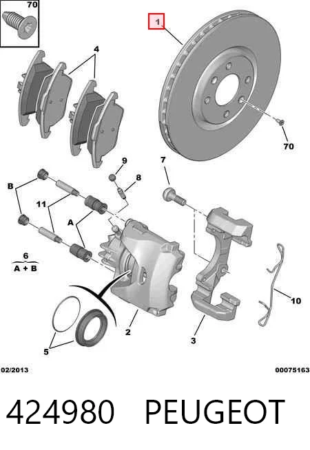 424980 Peugeot/Citroen Tarcza hamulcowa przednia