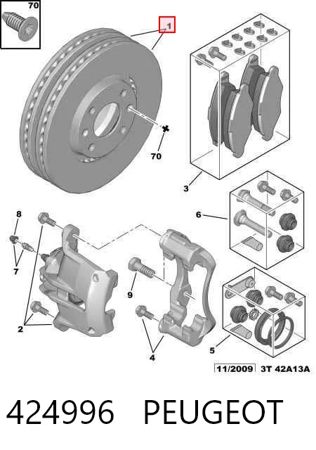 424996 Peugeot/Citroen Tarcza hamulcowa przednia