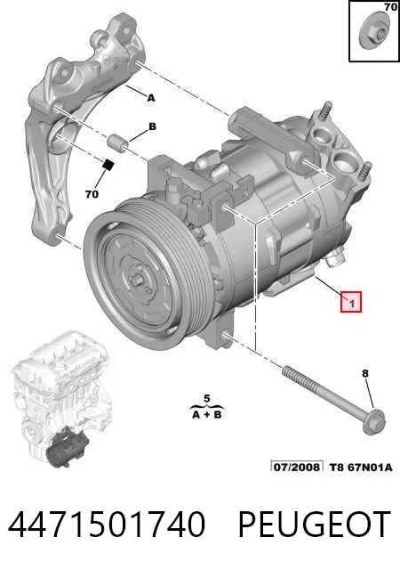 4471501740 Peugeot/Citroen Sprężarka klimatyzacji