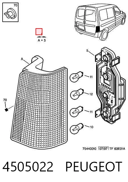  Lampa zespolona tylna prawa Peugeot Partner 1