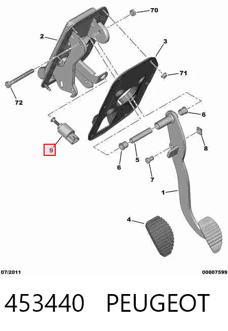 453440 Peugeot/Citroen Czujnik włącznika świała stop