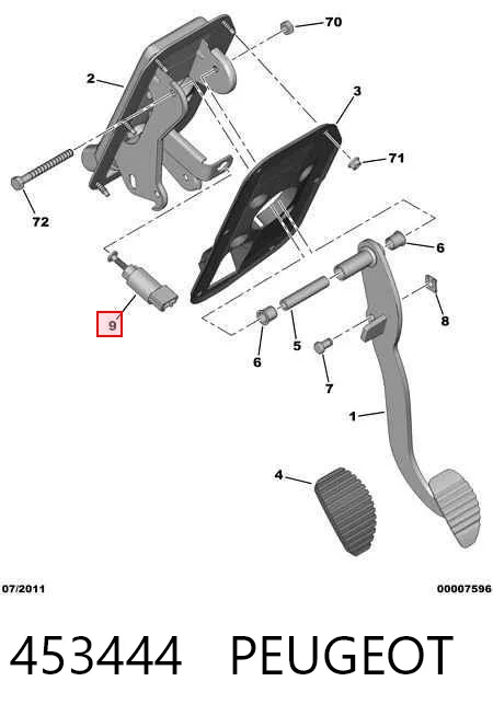 453444 Peugeot/Citroen Czujnik włącznika świała stop