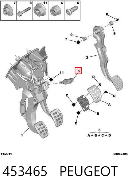 453465 Peugeot/Citroen Czujnik włącznika świała stop