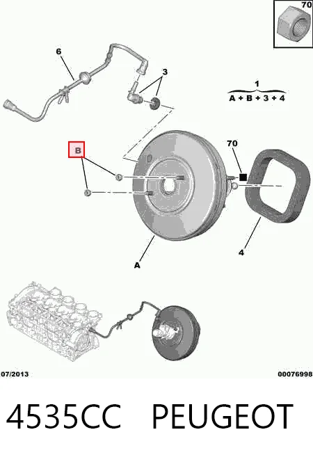 Wzmacniacz próżniowy hamulców Peugeot 208 I hatchback (CA, CC) (2012 - 2021) cena, od 99,22 USD