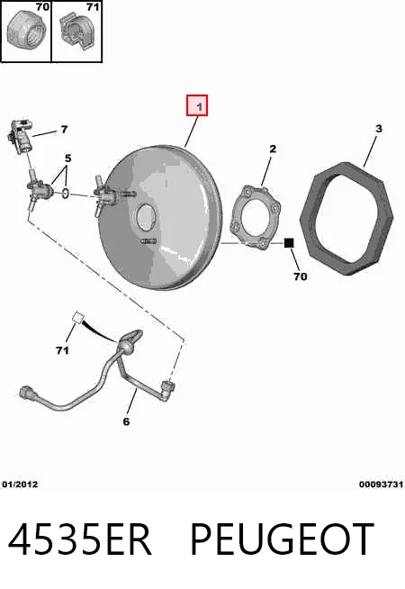 Wzmacniacz próżniowy hamulców do Citroen C4 II B7