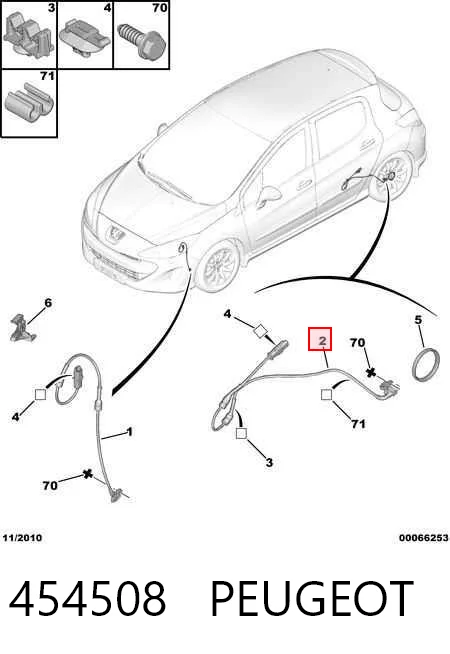 454508 Peugeot/Citroen Czujnik ABS tylny
