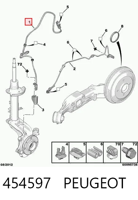 454597 Peugeot/Citroen Czujnik ABS przedni