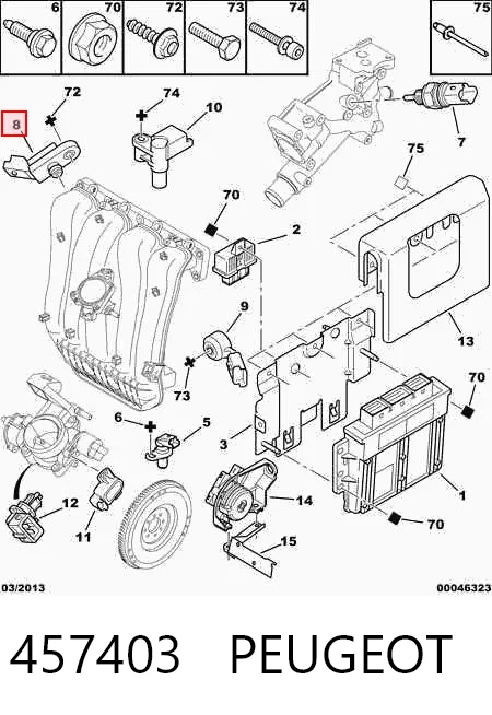 457403 Peugeot/Citroen Czujnik ciśnienia w kolektorze ssącym, MAP