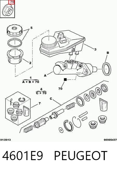 Główny cylinder hamulców Peugeot 406 sedana (8B) (1995 - 2004) cena, od 63,01 USD