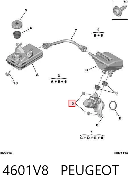 Główny cylinder hamulców do Citroen Berlingo  B9