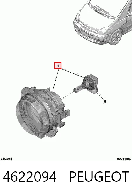 Do koszyka Lampa przeciwmgielna lewa/prawa Peugeot Partner I 5F