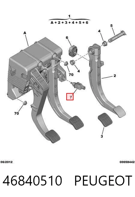 46840510 Peugeot/Citroen Czujnik włącznika świała stop