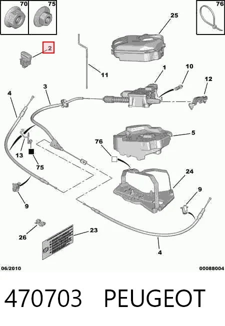 470703 Peugeot/Citroen Przycisk elektromechanicznego hamulca postojowego (ręcznego)